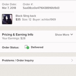 User @achibo1969 stated never receive shoes